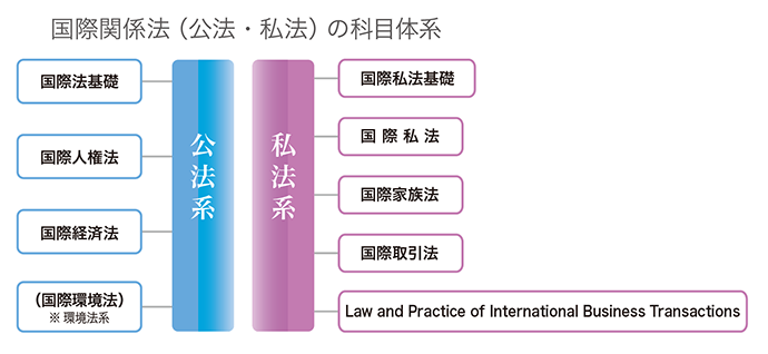 国際関係法（公法・私法）の科目体系
